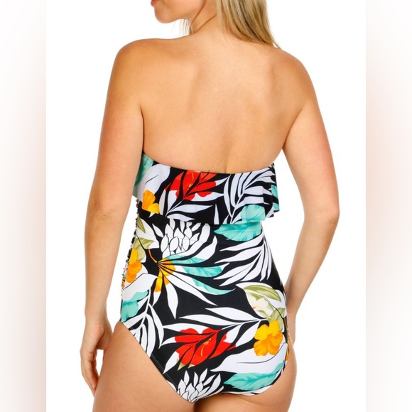 BEYOND CONTROL ONE PIECE WOMENS SWIM SUIT NEW, SIZE 8 ROUCHED FRONT DESIGN - Picture 4 of 12